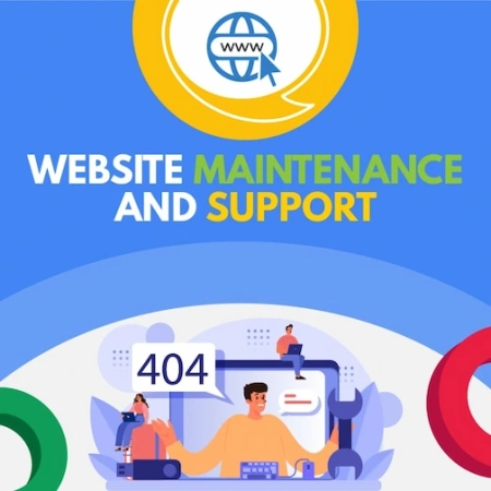 Website Maintenance and Support cartoon image