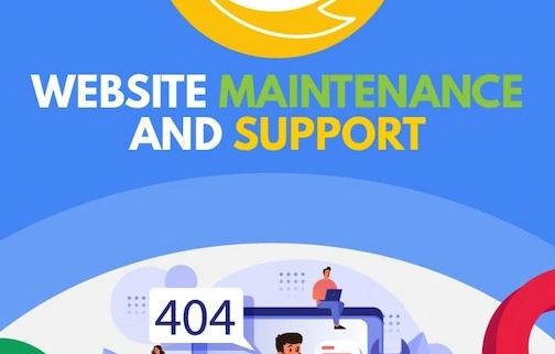 Website Maintenance and Support cartoon image